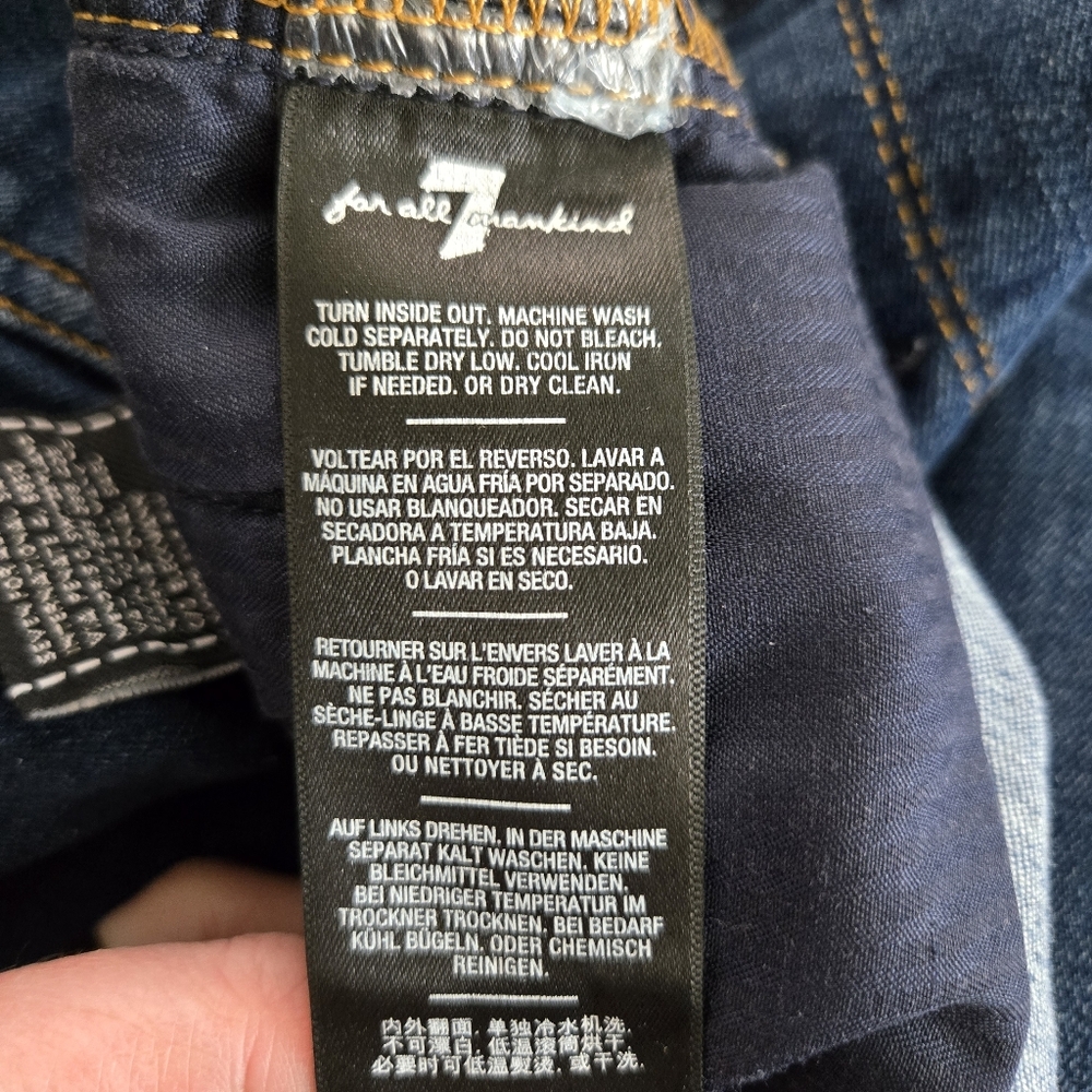 7 For All Mankind Button Fly Skinny Jeans | Premium Denim, Size ~28 - Picture 10 of 11